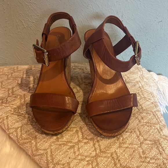 Calvin Klein Brown Wedges in Size 8.5 - Picture 2 of 4